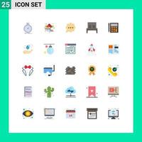 Stock Vector Icon Pack mit 25 Zeilenzeichen und Symbolen für Account Sleep Thanksgiving Interior Bed editierbare Vektordesign-Elemente