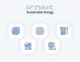 nachhaltige Energie blau Icon Pack 5 Icon Design. Gas. Diesel. Stecker. Biodiesel. Industrie vektor