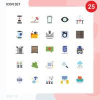 Stock Vector Icon Pack mit 25 Linienzeichen und Symbolen für Vision Gesicht Sonne Auge Huawei editierbare Vektordesign-Elemente