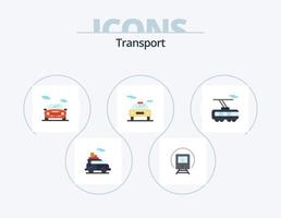 Transport flach Icon Pack 5 Icon Design. . . Wagen. Transport. schlau vektor