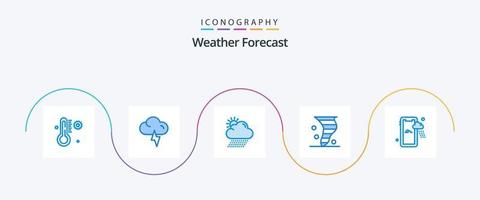 Weather Blue 5 Icon Pack inklusive Wetter. Handy, Mobiltelefon. Wetter. Wind. Klima vektor