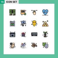 16 kreative Symbole moderne Zeichen und Symbole des Fehlers Browser Hand Umgebung Herz editierbare kreative Vektordesign-Elemente vektor