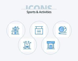 Sport und Aktivitäten blau Icon Pack 5 Icon Design. Sport. Fertig. Erholung. Ende. Spiel vektor