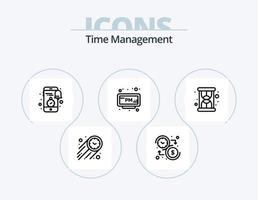 Zeitmanagement-Line-Icon-Pack 5 Icon-Design. Zeit. Ausrüstung. Zeit. Zeit. Mond vektor
