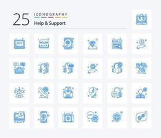 hjälp och Stöd 25 blå Färg ikon packa Inklusive seo. Stöd. app. hjälp. konsult vektor