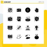 Stock Vector Icon Pack mit 16 Zeilenzeichen und Symbolen für Dokumentbewusstsein afghani Ribbon Stop editierbare Vektordesign-Elemente