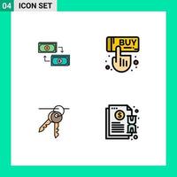 4 kreativ ikoner modern tecken och symboler av utbyta klick euro pengar hotell redigerbar vektor design element