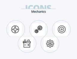 Mechaniklinie Icon Pack 5 Icon Design. . Ventilator. . Batterie vektor