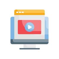 Web-Video-Vektor-Icon-Design-Entwicklung flache eps 10-Datei vektor