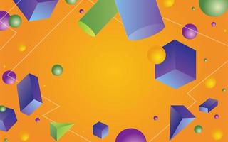 abstrakter 3D-Hintergrund mit geometrischen Elementen mit Farbverlauf vektor