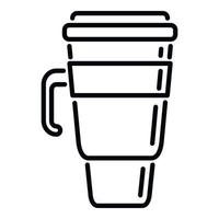 plast termo kopp ikon översikt vektor. kaffe råna vektor