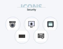 säkerhet linje fylld ikon packa 5 ikon design. spionera. kamera. syfte. säkerhet. låsa vektor