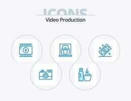 video produktion blå ikon packa 5 ikon design. kändis. skådespelare. smink. video app vektor