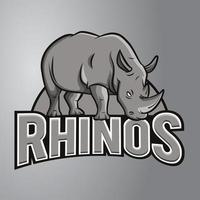 rhino maskot logotyp vektor