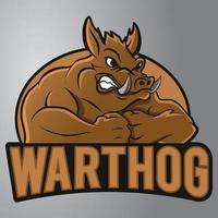 Warzenschwein-Maskottchen-Logo vektor