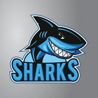 blaues Hai-Maskottchen-Logo vektor
