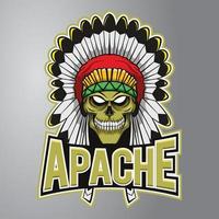 Totenkopf-Apache-Maskottchen-Logo vektor