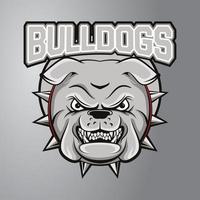 bulldog huvud maskot logotyp vektor