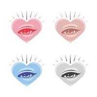Herz-Augen-Vektor-Design, Auge im Herz-Vektor kann für Aufkleber, Logos, Bekleidung oder Waren verwendet werden. vektor