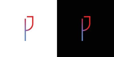 modern och sofistikerad p initialer logotyp design vektor
