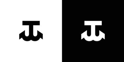 modern och unik brev tw initialer logotyp design vektor