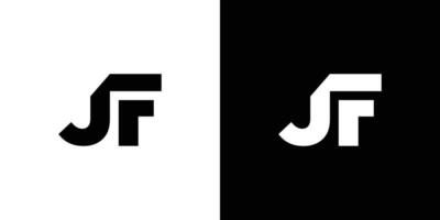 modern och stark brev jf initialer logotyp design vektor