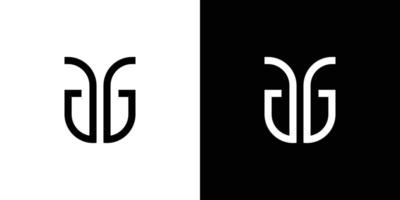 unik och modern ag brev första logotyp design vektor