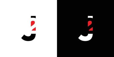 einzigartiges und modernes j2-Buchstaben-Logo-Design 3 vektor