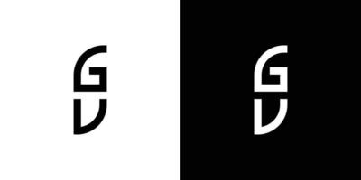 unik och modern gv brev första logotyp design vektor