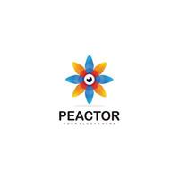 Blume mit Augen Design Farbverlauf Logo vektor