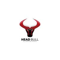 Kopf Bull Logo Design Illustration Maskottchen vektor