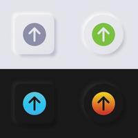 Upload-Button, Pfeil-Icon-Set, mehrfarbiger Neumorphismus-Button Soft-UI-Design für Webdesign, Anwendungs-UI und mehr, Button, Vektor. vektor