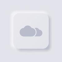 wolkensymbol, weißer neumorphismus, weiches ui-design für webdesign, anwendungs-ui und mehr, schaltfläche, vektor. vektor