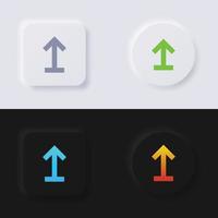 Upload-Button, Pfeil-Icon-Set, mehrfarbiger Neumorphismus-Button Soft-UI-Design für Webdesign, Anwendungs-UI und mehr, Button, Vektor. vektor