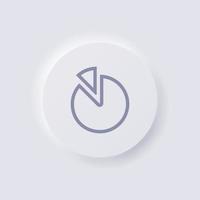 Tortendiagramm-Symbol, weißer Neumorphismus, weiches UI-Design für Webdesign, Anwendungs-UI und mehr, Schaltfläche, Vektor. vektor