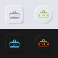 vr glasögon ikon uppsättning, Flerfärgad neumorphism knapp mjuk ui design för webb design, Ansökan ui och Mer, knapp, vektor. vektor