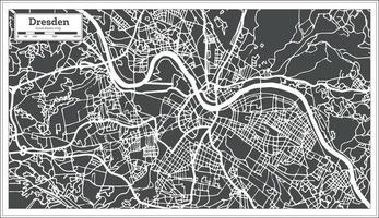 dresden deutschland stadtplan im retro-stil. Übersichtskarte. vektor