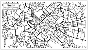 Rom Italien Stadtplan in schwarz-weißer Farbe. vektor