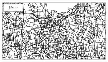 jakarta indonesien stad Karta i svart och vit Färg. vektor
