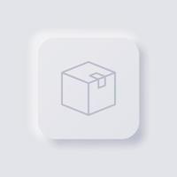 Box-Symbol, weißer Neumorphismus, weiches UI-Design für Webdesign, Anwendungs-UI und mehr, Schaltfläche, Vektor. vektor