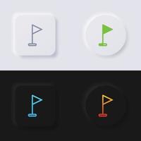 Flag-Icon-Set, mehrfarbiger Neumorphismus-Button Soft-UI-Design für Webdesign, Anwendungs-UI und mehr, Icon-Set, Button, Vektor. vektor