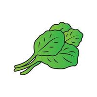 färsk spenat vegetabiliska logotyp, ikon vektor illustration design