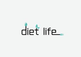 diet liv abstrakt restaurang emblem logotyp design vektor