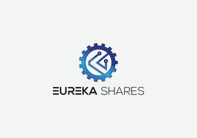 eureka aktier abstrakt motor vektor emblem logotyp design