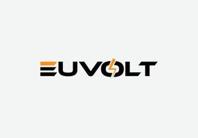 abstrakt euvolt typografi ordmärke tech minimalistisk logotyp design vektor