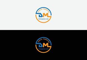 abstraktes dm-Brief-Emblem modernes Logo-Design vektor