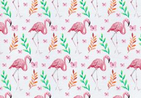 Gratis målade Flamingo Flower Vector Pattern