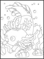 axolotl färg sidor för barn vektor