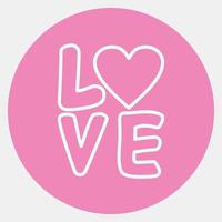 Symbol Liebe. elemente der valentinstagfeier. Symbole im rosa Stil. gut für Drucke, Poster, Logos, Partydekorationen, Grußkarten usw. vektor