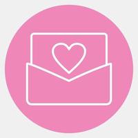 Symbol Liebesbrief. elemente der valentinstagfeier. Symbole im rosa Stil. gut für Drucke, Poster, Logos, Partydekorationen, Grußkarten usw. vektor